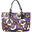 Coach Madison Sateen Chainlink East West Gallery Bag Tote Purple Multi