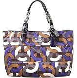 41ECQbbmjQL. SL160  Coach Madison Sateen Chainlink East West Gallery Bag Tote Purple Multi