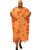 Tie Tye Dye Design Print Caftan Kaftan With Matching Headwrap - Available in Several Colors