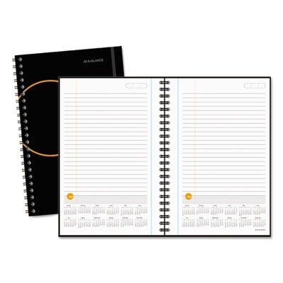 AT-A-GLANCE Planning Notebook with Reference Calendar, 6 x 9 Inches, Black (70-6210-05)