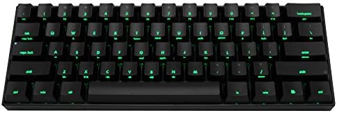 Mechanical Keyboard - KBP v60 - Black Case - Dual Light Blue/Green - Cherry Mx-red