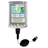 Retractable USB Cable for the PalmOne m515 with Power Hot Sync and Charge capabilities - Gomadic Brand w/ TipExchange Technology