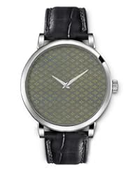 SPRAWL Aanalog Fashion Series Silver Ladies Watches of Genuine Black Leather Strap,Unique Wrist Watch for Women Girls Designed with Yellow flowers on gray background
