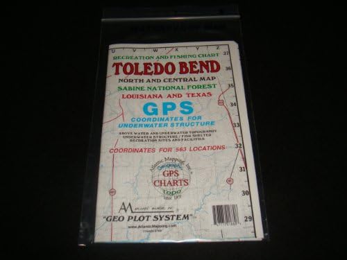 Toledo Bend North and Central Lousisana and Texas Geographic, GPS Charts Map