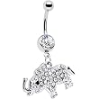 Crystalline Gem Good Luck Elephant Belly Ring