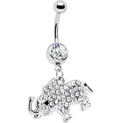 Crystalline Gem Good Luck Elephant Belly Ring