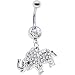 Crystalline Gem Good Luck Elephant Belly Ring