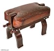Cedar and leather stool, 'Pyramids'
