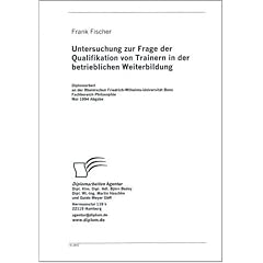 Untersuchung zur Frage der Qualifikation von Trainern in der betrieblichen Weiterbildung