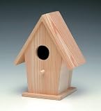 Vogelhaus spitz 14,5x11cm H - 19cm aus Holz - Glorex