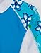 Tuga Girls Shoreline L/S Rash Guard (UPF 50+), Aquamarine, 8/10 yrs
