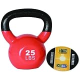 GoFit 25-Pound Orange Kettlebell with Vinyl Coating, Training DVD and Exercise Booklet