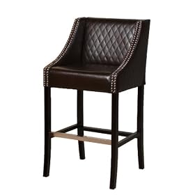 BEST Milano Leather Bar Stool, Brown by Best