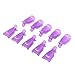 Sannysis 10PC Nail Art Soak Off Cap Clip UV Gel Polish Remover Wrap Tool Plastic (Purple)