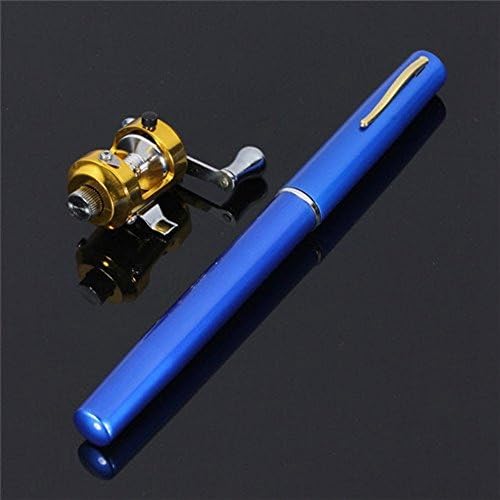 Gemwell Mini Portable Pocket Aluminum Alloy Fishing Rod Pen with Baitcasting Reel--Ideal Fishing Set