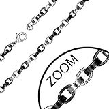 New Gents Stainless Steel 2-Tone Belcher Style Oval Link Chain - Length 53cms