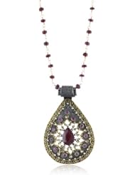 Stella Flame "Byzantia" 24K Ruby Teardrop Pendant Necklace