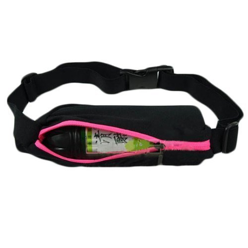 Ushoppingcart Portable High Elastic Anti-theft Outdoor Running Hiking Jogging Pouch Belt Waist Pack Fanny Bag, multicolor available (Hot pink)