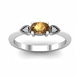 14K White Gold Spessartite Garnet and Diamond Ring