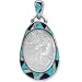 Sterling Silver Inlay Pendant w/ Mother-of-Pearl Cameo by Sajen