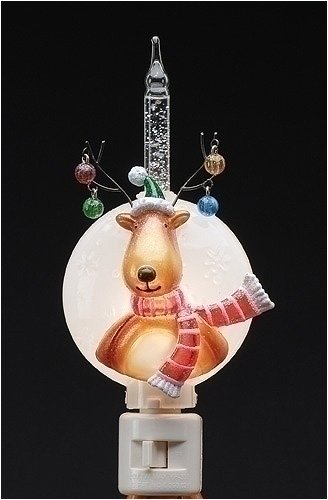 Whimsical Reindeer Christmas Bubble Night Light With 360 Degree Swivel #165338