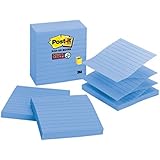Post-it Super Sticky Pop-up Notes, 4 in x 4 in, Periwinkle, Lined, 5 Pads/Pack (R440-AQSS)