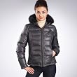 Jessie G. Women's Quilted Short Down Jacket with Fox Fur Trim