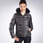 SAVE $60 - Jessie G. Women's Quilted Short Down Jacket with Fox Fur Trim - Brown Misses S $139.00