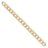 8.25in Gold-plated 8mm Double Link Charm Bracelet