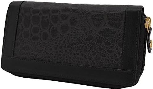 Great American Leatherworks Double Zip Around Clutch (Black)