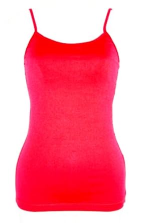 Cotton/Spandex Camisole Cami with Built in Shelf Bra and Adjustable spaghetti straps in 16 colors (Click for 20 colors) 90% Cotton / 10% Spandex. Please see note below!