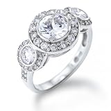 Bling Jewelry Designer Inspired Sterling Silver Pave CZ Triple Circlet Engagement Ring Size 7