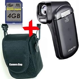 Sanyo CG10 HD Digital Video Camera + 4GB SDHC + Soft Case (Xacti VPC-CG10 Black Camcorder, 10MP 5xOptical Zoom 3" WideScreen LCD)