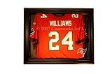 Tampa Bay Buccaneers Football Jersey Display Case with Removable Face and Black Finish Frame