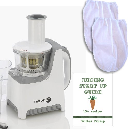 Fagor Slow Juicer - Vertical Upright Masticating + 2 Nut Milk Bags + eBook with 100 Recipes Fagor Slow Juicer - Vertical Upright Masticating + 2 Nut Milk Bags + eBook with 100 Recipes