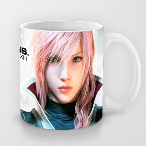 Uique Gift Choice - White 11 oz Classic White Ceramic Mugs Cutom Design with Lightning Returns Final Fantasy Xiii Lightning Novus Partus Coffee Mugs/Tea Mugs/Drink Cups - Dishwasher and Microwave Safe