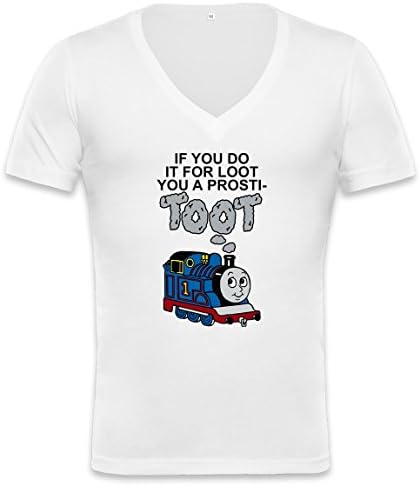 Prosti-Toot Unisex Deep V-neck T-shirt Medium