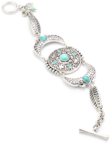 Lucky Brand Etched Metal Flex Silver-Tone Bracelet, 7.5"