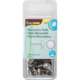 Dritz 44283 Upholstery Decorative Round Head Nails, Brushed Silver, 7/16-Inch, 24-Pack