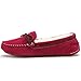 Sunrolan Women Winter Flats Fashion Suede Snow Shoe Fur-lined Moccasins Driving Shoes Slip on Loafers 821