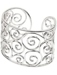 Jewelplus 3/8 ct tw Diamond Cuff Bracelet Sterling Silver 3/8 Ct Tw