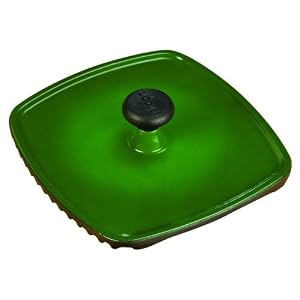 Emerald Green Enamel Cast Iron 8-inch Square Panini Press
