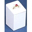 White Faux Leather Ring Stand Showcase Display 2.75"