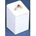 White Faux Leather Ring Stand Showcase Display 2.75"