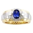 14K Two-Tone Gold Man's Tanzanite Ring