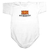 Baby Bodysuit White  Property Of Macedonian Nation / Flag Transfer  Macedonia Country 0 - 3 Months