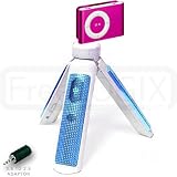 FreeLogix - Portable Tripod Speakers for iPod Shuffle 2nd Generation - Blue