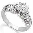 14Kt White Gold Ladies Diamond Engagement Ring, Semi-Mount (Center stone is not included)