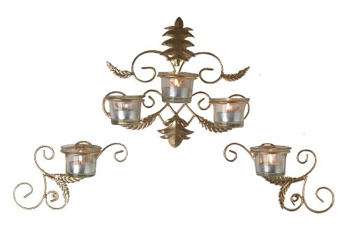 3 Pc Baroque Sconce Set