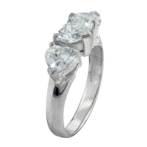 41EDEWH0DGL Size 8 Triple Heart Cz Gift Fashion Jewelry Sterling Silver Ring